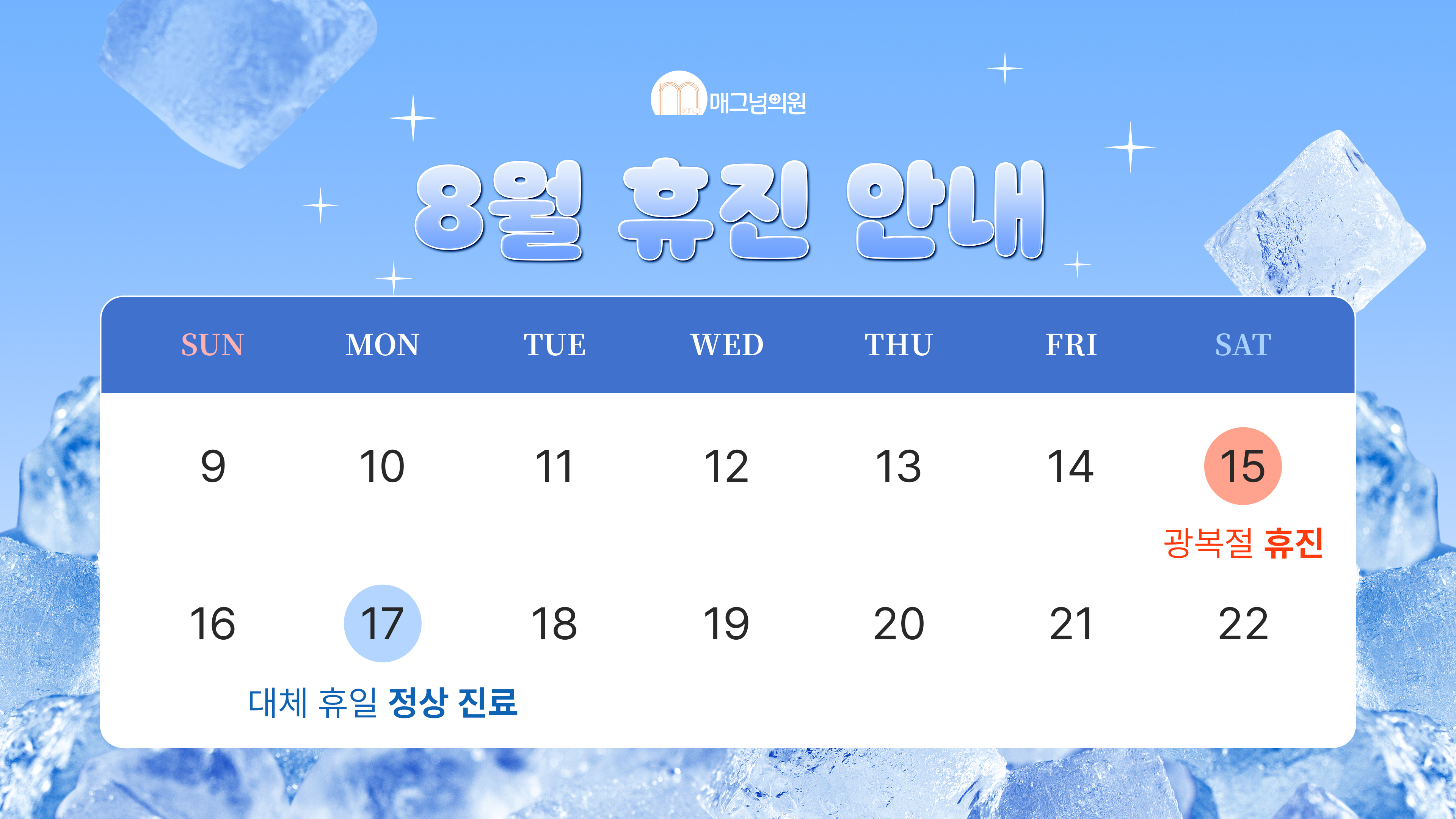 8월 진료 일정